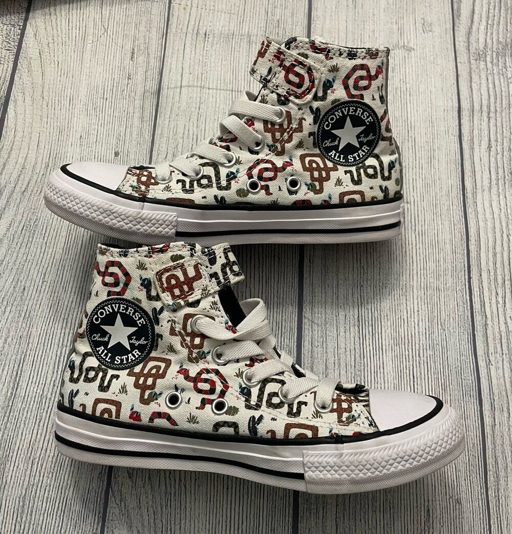 Snake High Top Converse All Stars Boy Girl Shoes, Size Youth 13